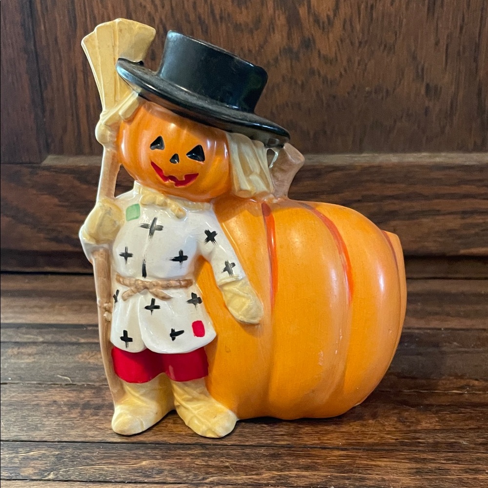 Vintage Relpo A1695 Halloween Pumpkin Scarecrow Figurine
